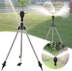 Aspersor De Tripé Giratório Irrigador De Jardim Telescópico Automático Rega 360° Circular Irrigação Agrícola Campo Horta Plantas