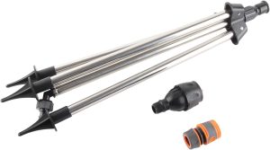 Aspersor de tripé de Aço Inoxidável, Bico de Irrigação Rotativo Automático de 360 ​​graus para Ferramenta de Rega de Gramado de Jardim