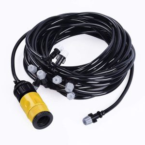 Compre Kit de Irrigação Mangueira Climatizadora Nevoa Sistema Irrigacao 10 M Jardim Quintal Grama
