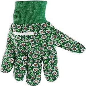 LUVA EM ALGODÃO PARA JARDINAGEM FLORAL M VERDE