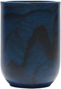 Vaso Liso Marmorizado Brilhante Polietileno Para Plantas Jardim Sala Luxo Coluna Dubai (Azul Premium)