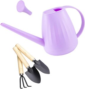 Besga a rega flores pode bico por muito tempo, uma alça ergonômica conveniente com 3 ferramentas de jardinagem simples com a cabeça de aspersores que, Roxo