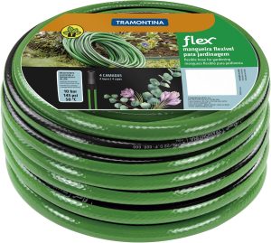 MANGUEIRA JARDIM FLEX ESPECIAL LISTRADA EM PVC, SEM ENGATES, COM 25 METROS