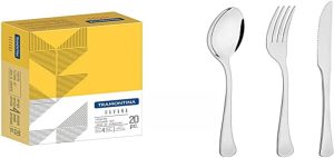 Faqueiro Tramontina Havana em Aço Inox com Facas para Churrasco Acabamento em Brilho 20 Peças