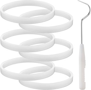 6 peças de juntas de anel de vedação de borracha para liquidificador Nutri Ninja, peças de reposição de vedação de silicone branco de 10 cm com gancho para Ninja Auto-iQ Pro Extractor CT680 BL456-30