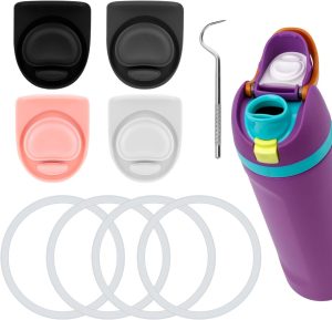 9 peças de reposição de garrafa de água compatíveis com Owala FreeSip, anel de vedação de garrafa de água e tampa de substituição para Owala 16/19/24/25/32/1,134 g Acessórios de plugue de vedação sem