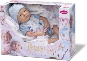 Bambola Boneca Baby Reborn Premium Menino 45cm Azul