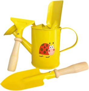 Baoblaze Pequena lata de rega para crianças de água de jardim robusta para meninas ferramentas de jardinagem para meninos, com O Conjunto de Ferramentas