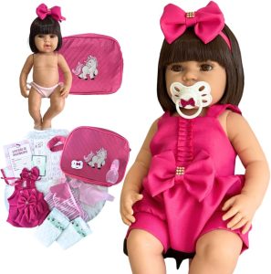 Bebê Reborn Boneca Menina Realista Pode Dar Banho E Itens