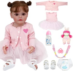 Bebê Reborn Boneca Silicone Menina Pintada Realistic Original 55cm (Princesa 55CM)