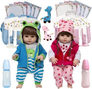 Bebe Reborn Realista Gêmeos Casal Girafinha Enxoval Completo