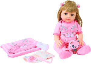 Boneca Bebê Reborn Maya Toma Água e Faz Xixi - Lullaby