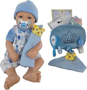 Boneco Bebê Mamãe Reborn Enxoval Completo Bolsa + Pelúcia