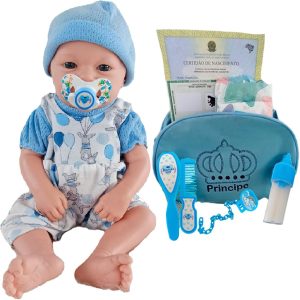 Boneco Bebê Mamãe Reborn Menino Enxoval Completo Bolsa