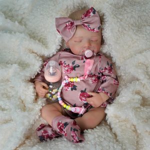 Brastoy Bebê Reborn Boneca Corpo de Silicone Menina Original (48cm Menina Bebê Dormindo)