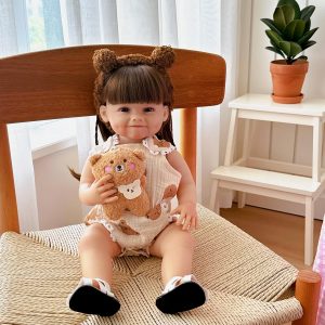 Brastoy Bebê Reborn Boneca Silicone Menina Sorridente 55cm Original