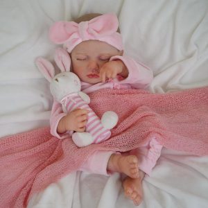 Brastoy Bebê Reborn Boneca Silicone Realista Menina Dormindo Pintado Original 48cm