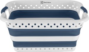 Cesto Dobrável para Roupas Electrolux, Branco com detalhes em azul