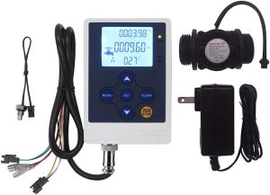 DIGITEN Controlador de fluxo de água Controlador de medidor de fluxo Controlador quantitativo de água + Medidor de Sensor de Fluxo G1" + Fonte de Alimentação de 12V