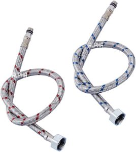 Engate Mangueira Flexível Misturador Monocomando 50 Cm (par) Cor:Prateado