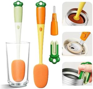 Escova para lavar Garrafa Térmica, Copos, Mamadeiras, Multifuncional 3 em 1, Lave Jarras, Recipientes Estreitos e Delicados