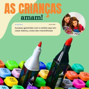 Estojo Caneta Marcador Touch para Colorir Desenho Boobie Goods Profissional, Ponta Dupla, Codificados por Cores, Caixa de Bônus marcadores artisticos, Canetinha Coloridas para Boobie Goods (120 Cores)