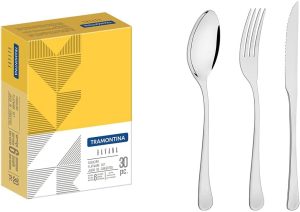 Faqueiro Tramontina Havana em Aço Inox com Facas para Churrasco Acabamento em Brilho 30 Peças
