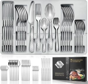 Faqueiro em Aço Inox com 30 Peças, Jogo de Talheres, Talheres, Faqueiro, Talher, Conjunto de Talheres, Jogo de Talher, Kit Talheres, Jogo Talheres, Talheres Inox, Faqueiro Inox (Prata)