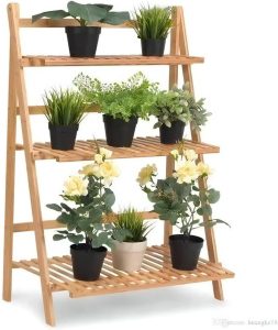 Floreira Multiuso Tripla de Madeira Pinus para Jardim