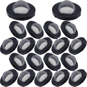 HINZIC 20 peças de arruelas de filtro de mangueira de aço inoxidável, kit de reparo de acessórios de arruela de mangueira de tela de entrada para conector de mangueira de jardim de 3/4 polegadas e