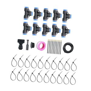 IEUDNS de Irrigação Por Gotejamento, Ajustável, Ferramenta de Jardinagem, Aspersor Automático de Irrigação de Jardim com Conector Rápido para Estufa, 10m Conjunto