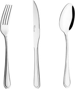 Jogo De Talheres Inox 36 Peças Com Garfo Faca Colher Linha Silver Alta Durabilidade Design Moderno Para Cozinha Restaurantes Eventos