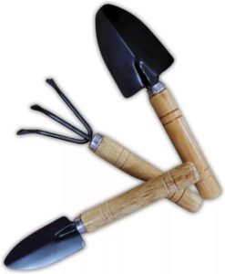 KIT JARDINAGEM PÁS EM AÇO PARA HORTA JARDIM 18CM 3 PEÇAS