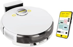 Kärcher Robô Aspirador de Pó RCV 5 com Mapeamento Inteligente, Aspira e Passa Pano.Controle via Aplicativo.Autonomia de 120 min. Navegação a Laser LiDAR, Laser Duplo e Inteligência Artificial - Bivolt