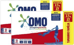 Kit 2 Lava-Roupas em Pó Omo Lavagem Perfeita 2,2kg