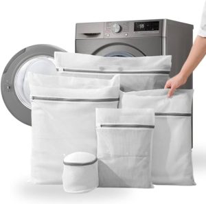 Kit 5 Sacos para Roupas na Máquina de Lavar, Malha Favo de Mel Durávvei Para Roupas Delicadas, Saco de Lavanderia, Proteção Total Contra Danos e Desgastes, Bolsas Para Lavar Peças Ìntimas