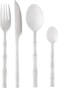 LYOR - Faqueiro 16 Peças de Aço Inox Bambu Elegant - Jogo de Talheres