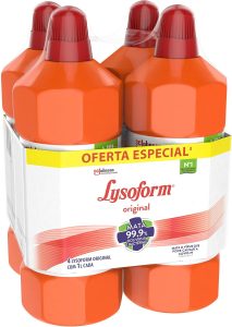 Lysoform Original, Desinfetante Líquido, Limpeza Pesada e Eficiente, 4 Unidades de 1L Cada