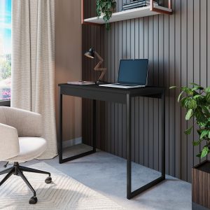 Mesa Escrivaninha Computador Notebook Home Office 90cm Preto/Preto