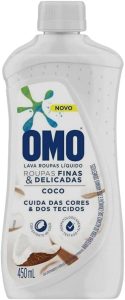 OMO Lava-Roupas Líquido Roupas Finas E Delicadas Coco Frasco 450Ml