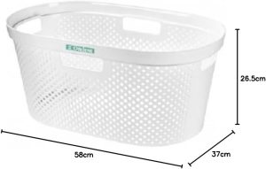Ordene - Cesto Plástico Oval para Lavanderia de 38 Litros - Premium, Linha Log