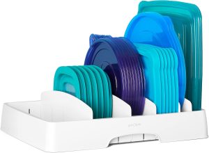 Organizador de tampa para recipiente de alimentos StoraLid YouCopia grande, branco