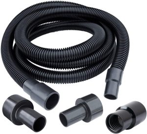 POWERTEC 70347 Kit de mangueira de coleta de poeira de 3,5 m com 5 acessórios para ferramentas elétricas para marcenaria em casa e aspiradores de pó molhado/seco