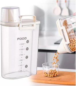 Pote Hermético de Acrílico: 2500ml - com Tampa, Trava e Copo Medidor | Recipiente Transparente para Grãos, Sabão em Pó e Líquidos - MJ BRANDS