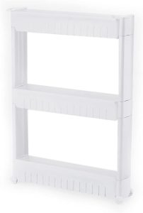 Prateleira Multiuso com Rodizio Branca Arthi Branco, 54.5 x 12.5 x 77.5 cm