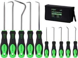 SWANLAKE Conjunto de 10 peças de picaretas e ganchos, conjunto de ferramentas para vedação de óleo automotivo de carro/anel de vedação, mini ganchos e removedor de extrator (10 peças)