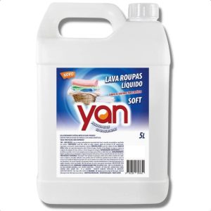 Sabão Liquido Soft Lava Roupas Brancas e Coloridas Remove Manchas e Limpa Sujeiras Mais Difíceis Yan 5 Litros