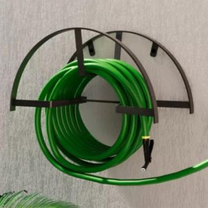 Suporte Enrolador Mangueira 40mt Em Aço Resistente Preto