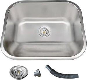 Tanque para Lavanderia 55x45 com Válvula Aço Inox Brinovar