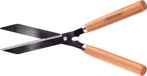 Tramontina Tesoura Para Cerca Viva/grama, Lâminas Serrilhadas, Cabo De Madeira